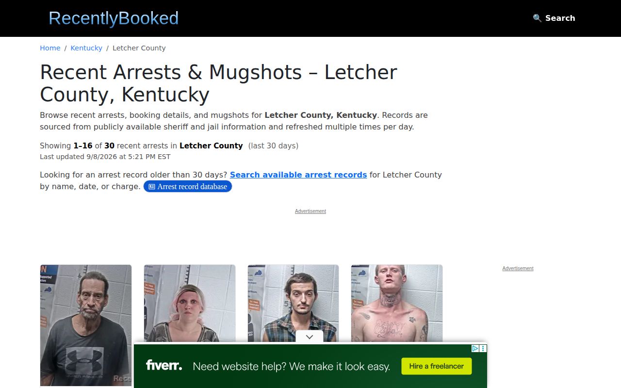 Unofficial Letcher County multi-day arrest archive