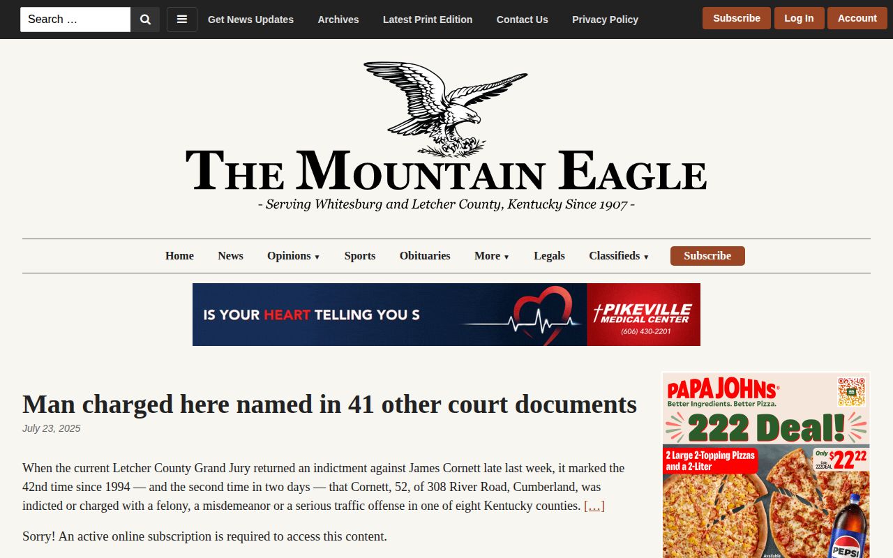 Letcher County weekly arrest and court news