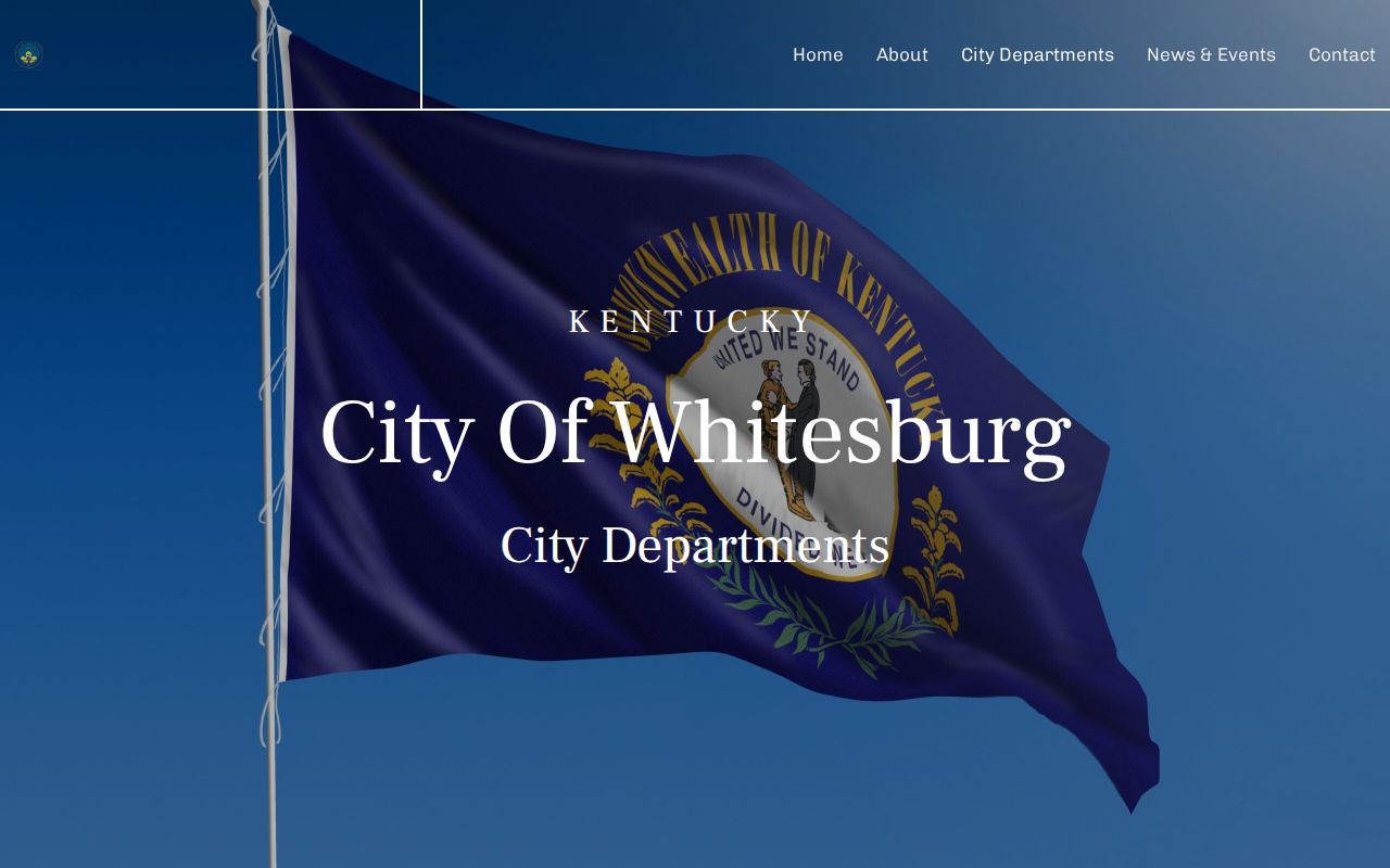 Captured Whitesburg city departments page showing official municipal contact information
